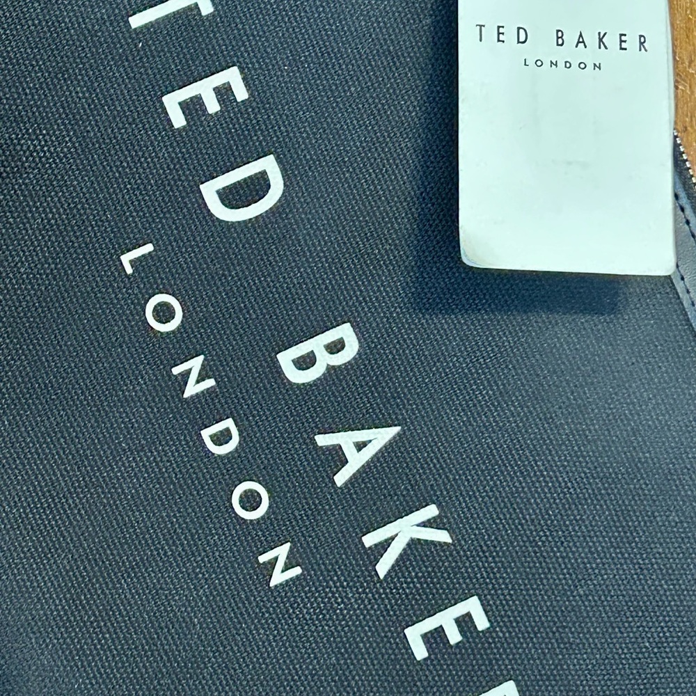 NWT Ted Baker Black Logo Zip Pouch with Strap - Picture 2 of 10